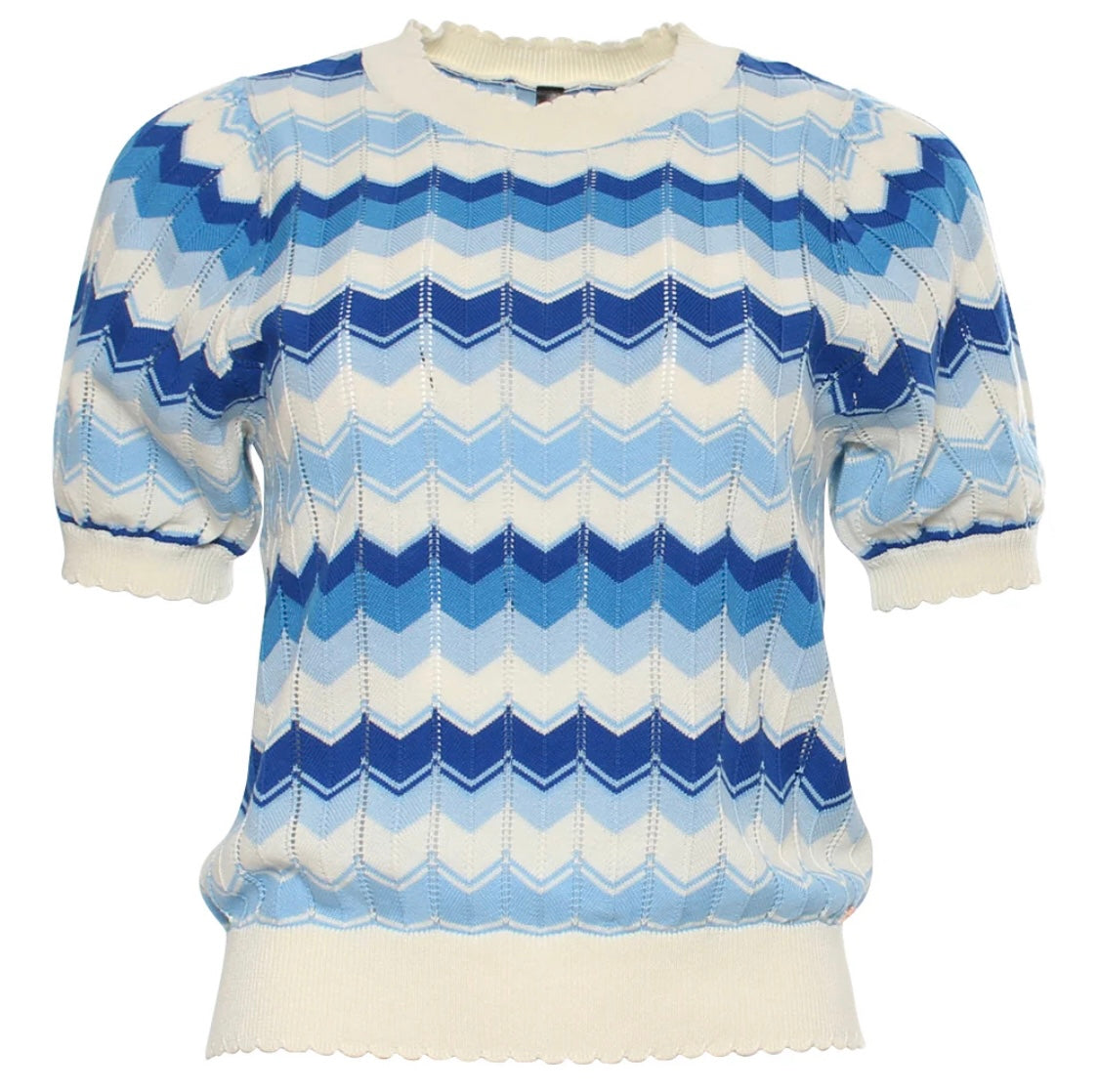 Rant & Rave - ‘Mavis’ Blue Short Sleeve Jumper
