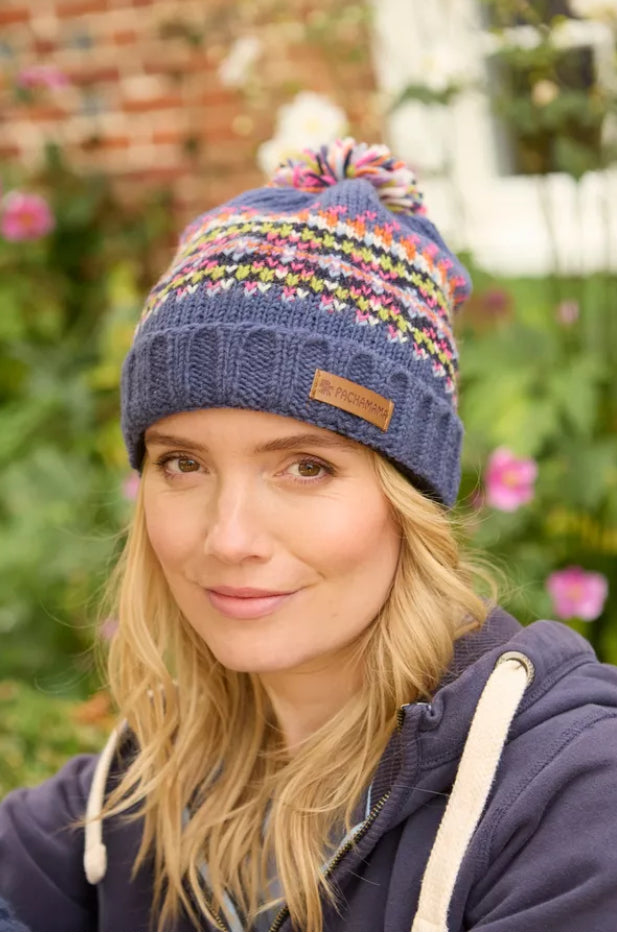 Pachamama  - ‘Iona’ Denim Roll Back Beanie Hat