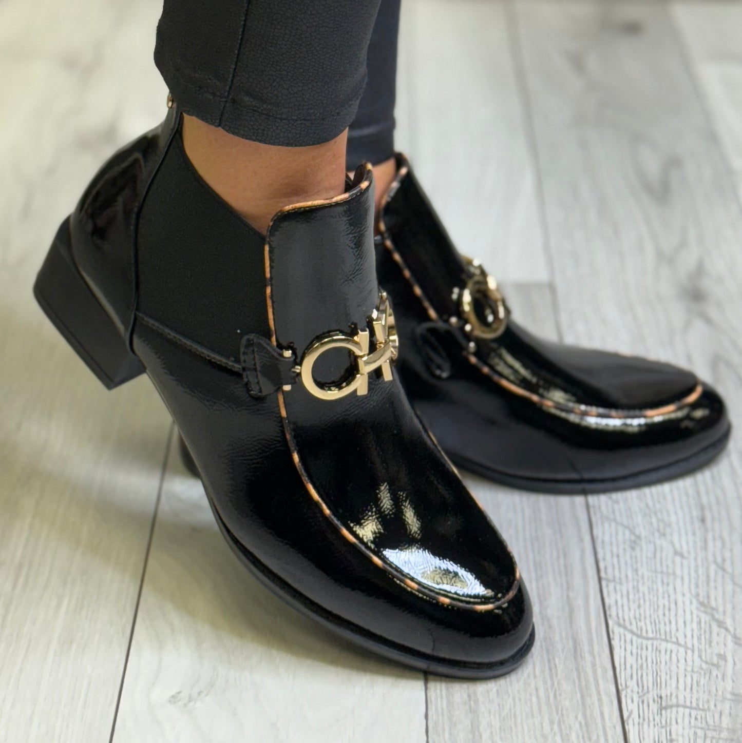 Patrizio Como - 'Lendorf' Nero Patent Ankle Boot