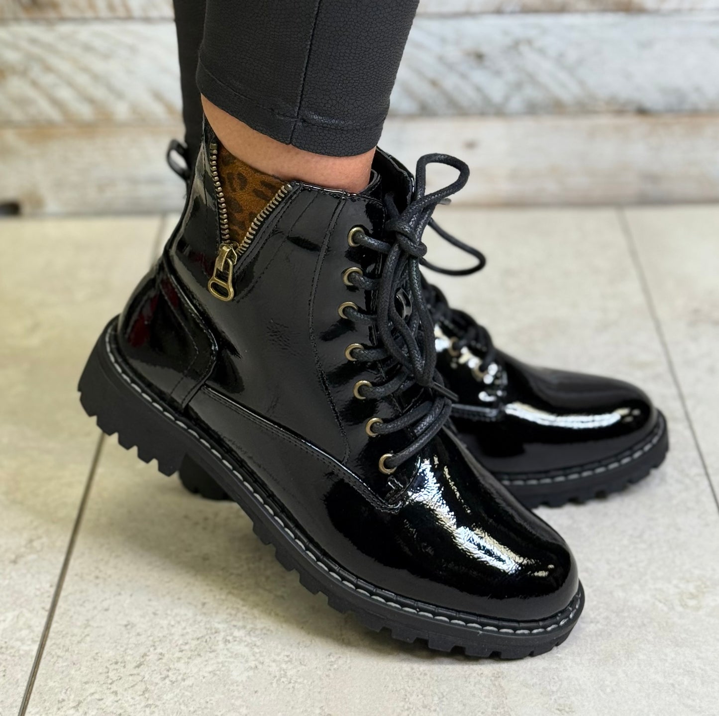 Lunar - 'Nevada' Black Patent Boot