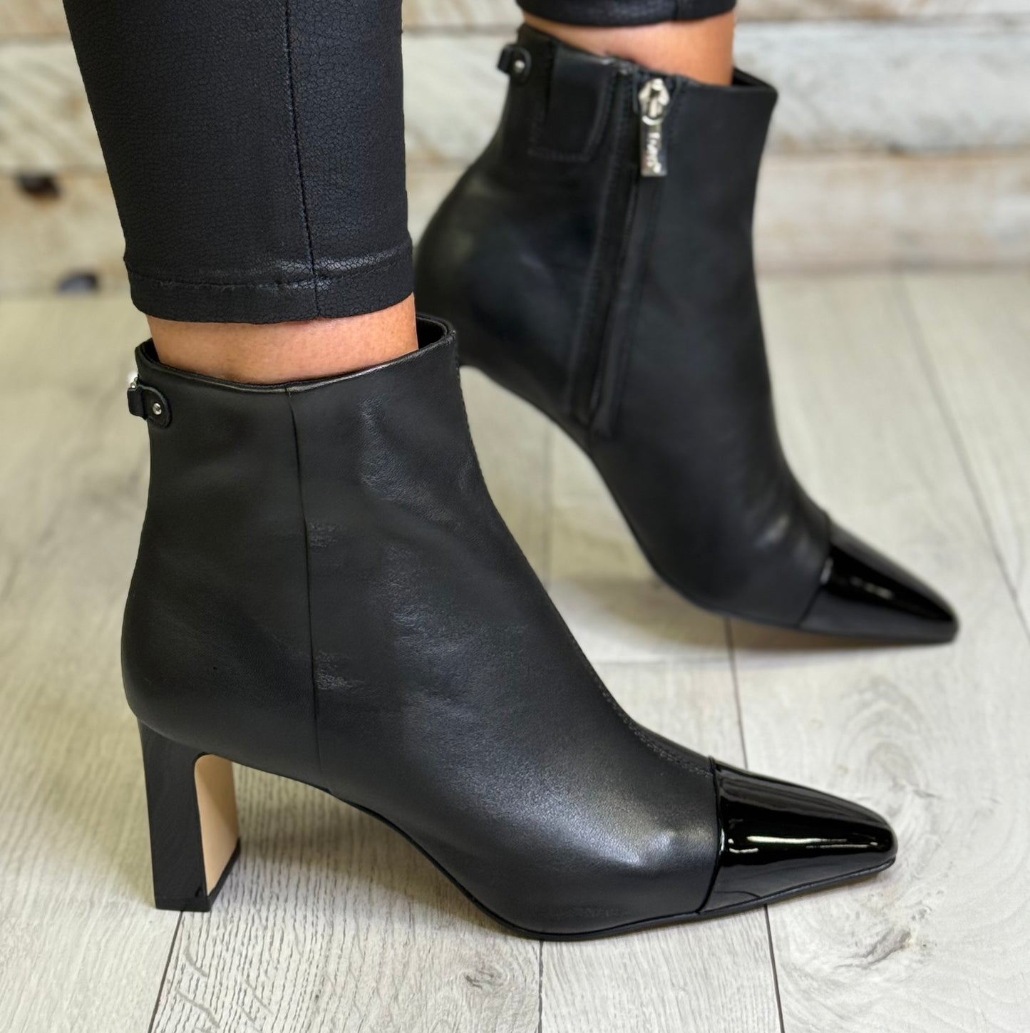Lotus - 'Danni' Black Leather Ankle Boot