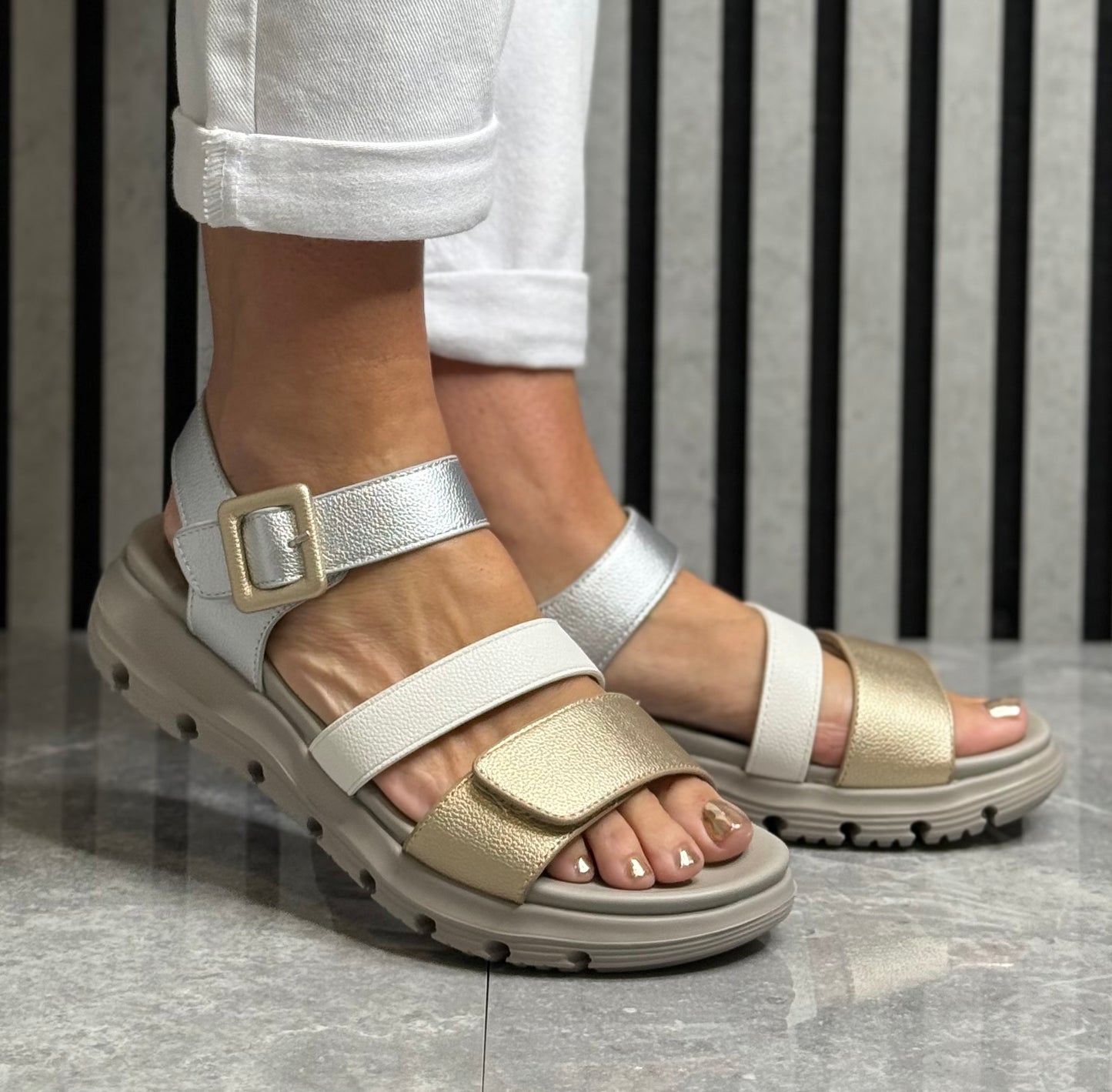 Xti - Silver Combo Sandal (145402)