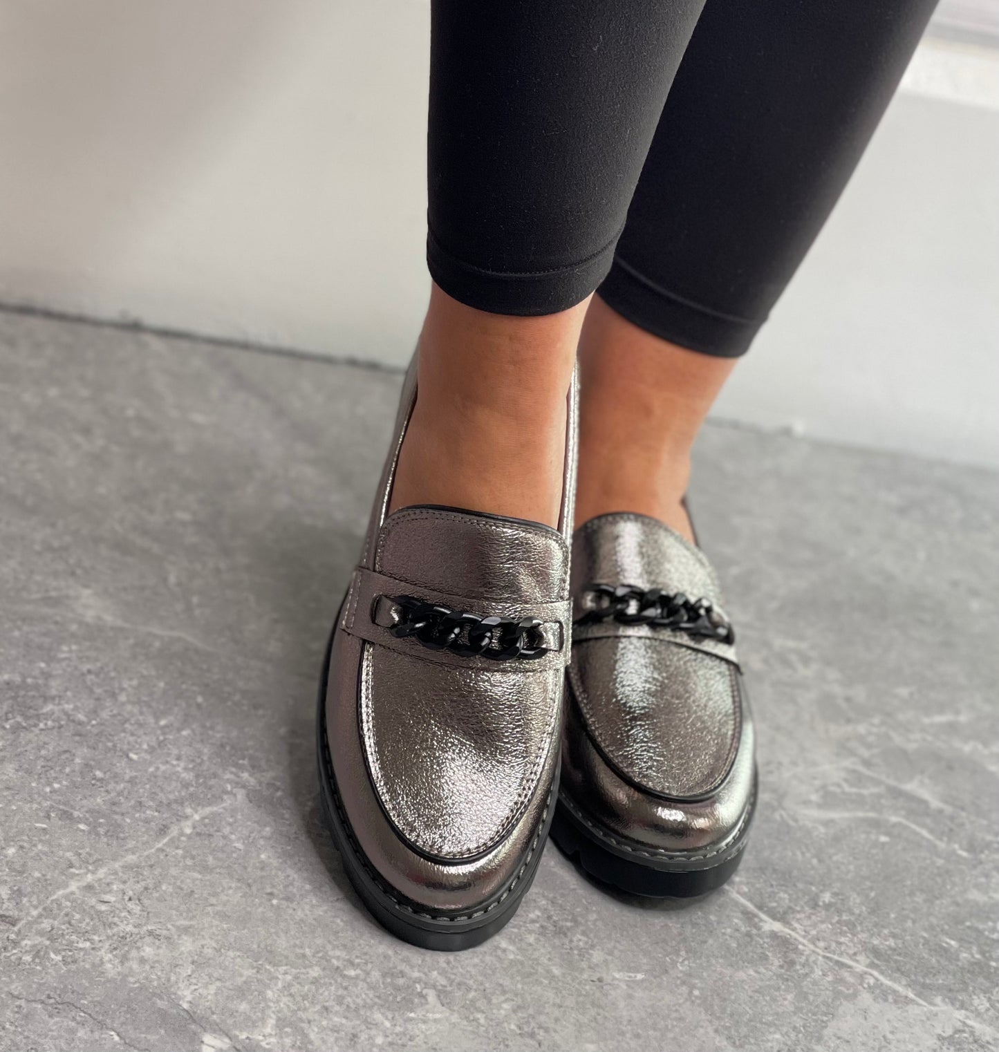 Zanni & Co - 'Daqia One' Pewter Loafer