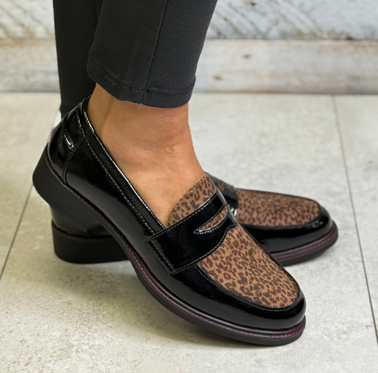 Lunar - 'Titan' Black Patent Combo Loafer