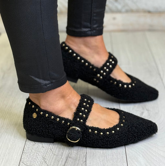 Xti - Black Teddy Pointed Shoe (144635)