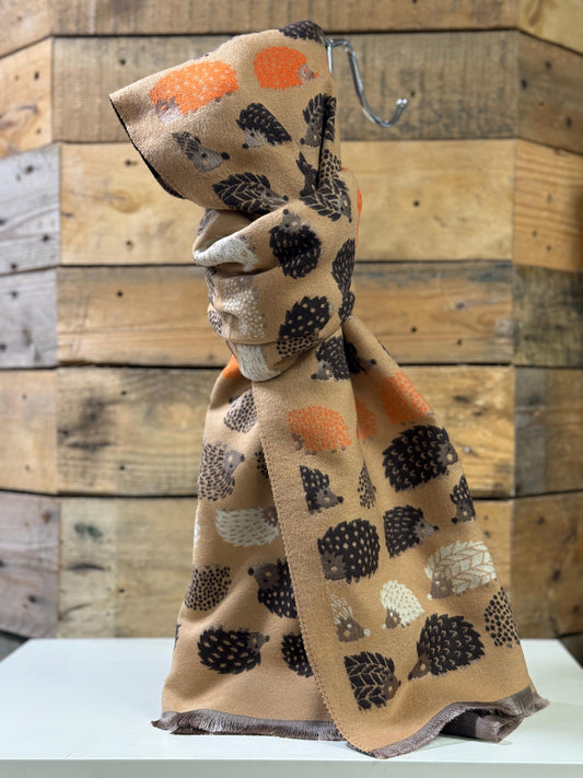 hannah k - Camel/Orange Hedgehog Scarf