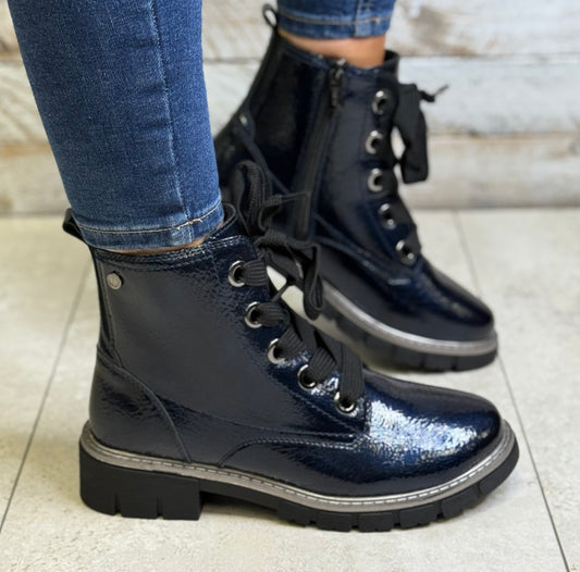 Lotus - 'Jojo' Navy Patent Boot
