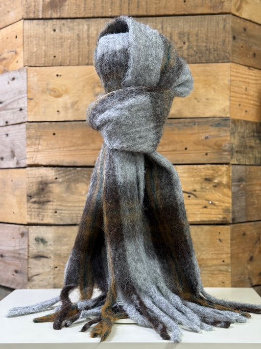 hannah k - Grey Checked Cosy Scarf