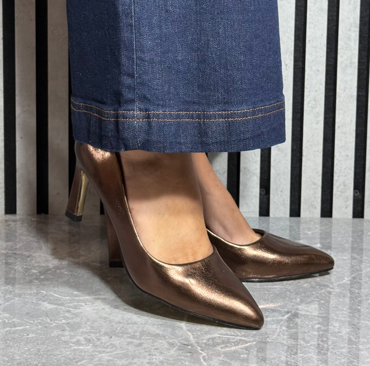 Kate Appleby - ‘Bamburgh' Antique Metallic Heel
