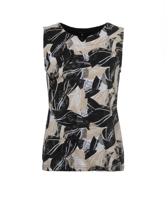 S’questo -  Black/Beige Vest Top