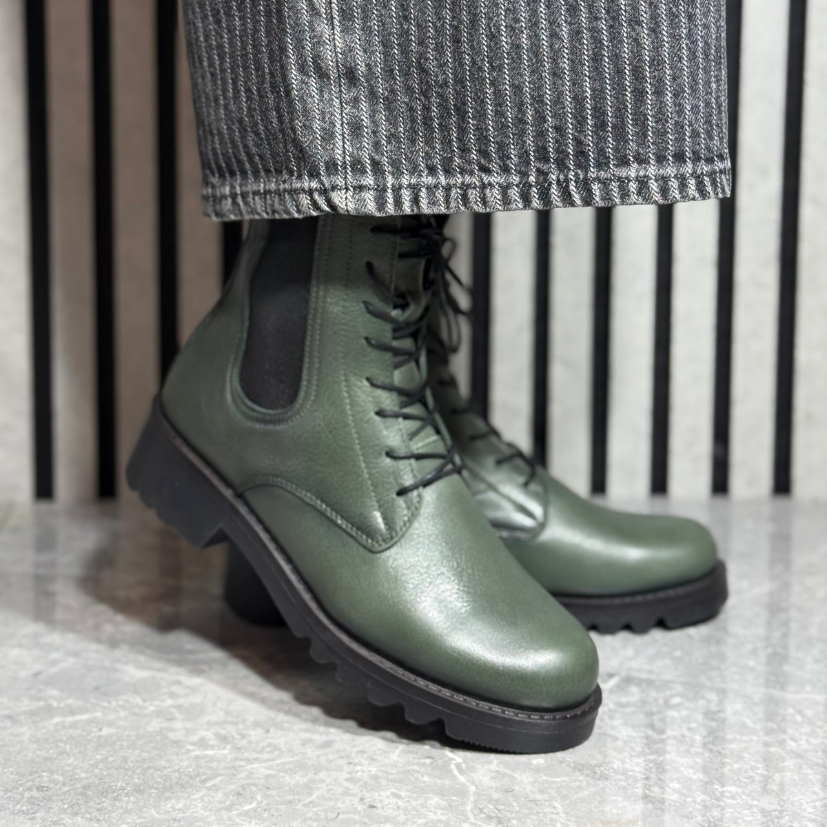 Modella - Forest Green Soft Leather Boot