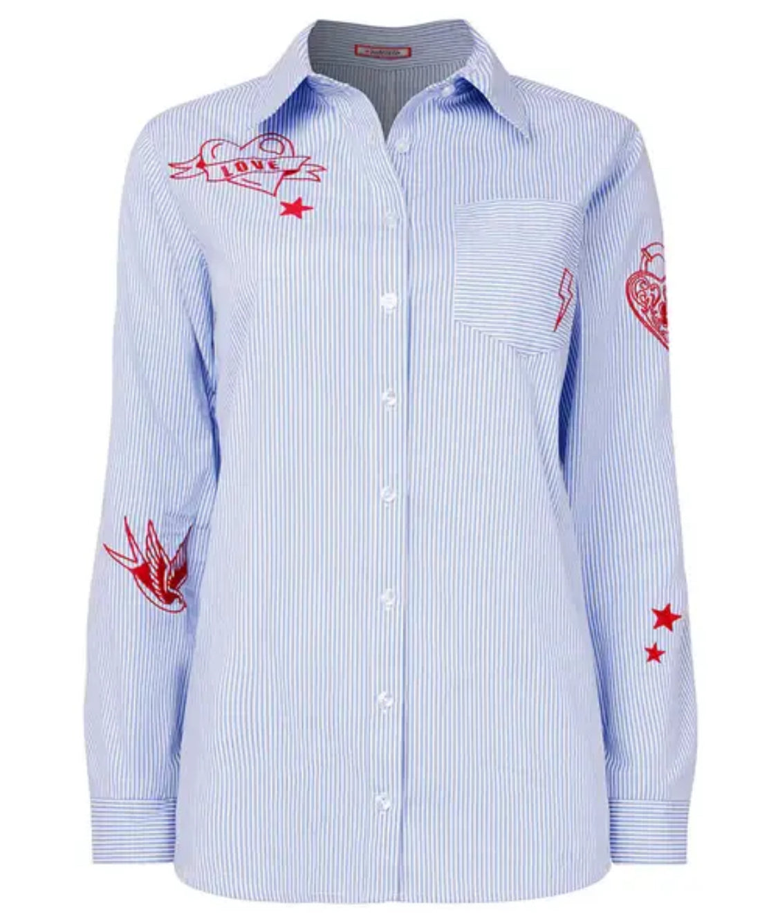 Joe Browns- Marcie Embroidered Stripe Cotton Shirt