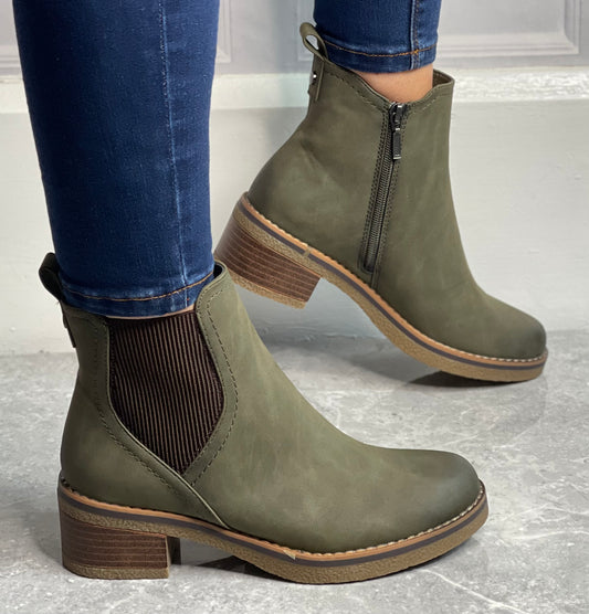 Lunar - 'Tonia' Green Ankle Boot