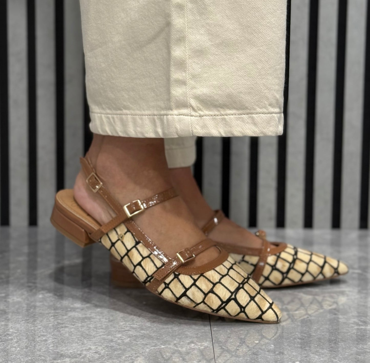 Una Healy - 'Watermelon' Truffle Square Slingback Shoe