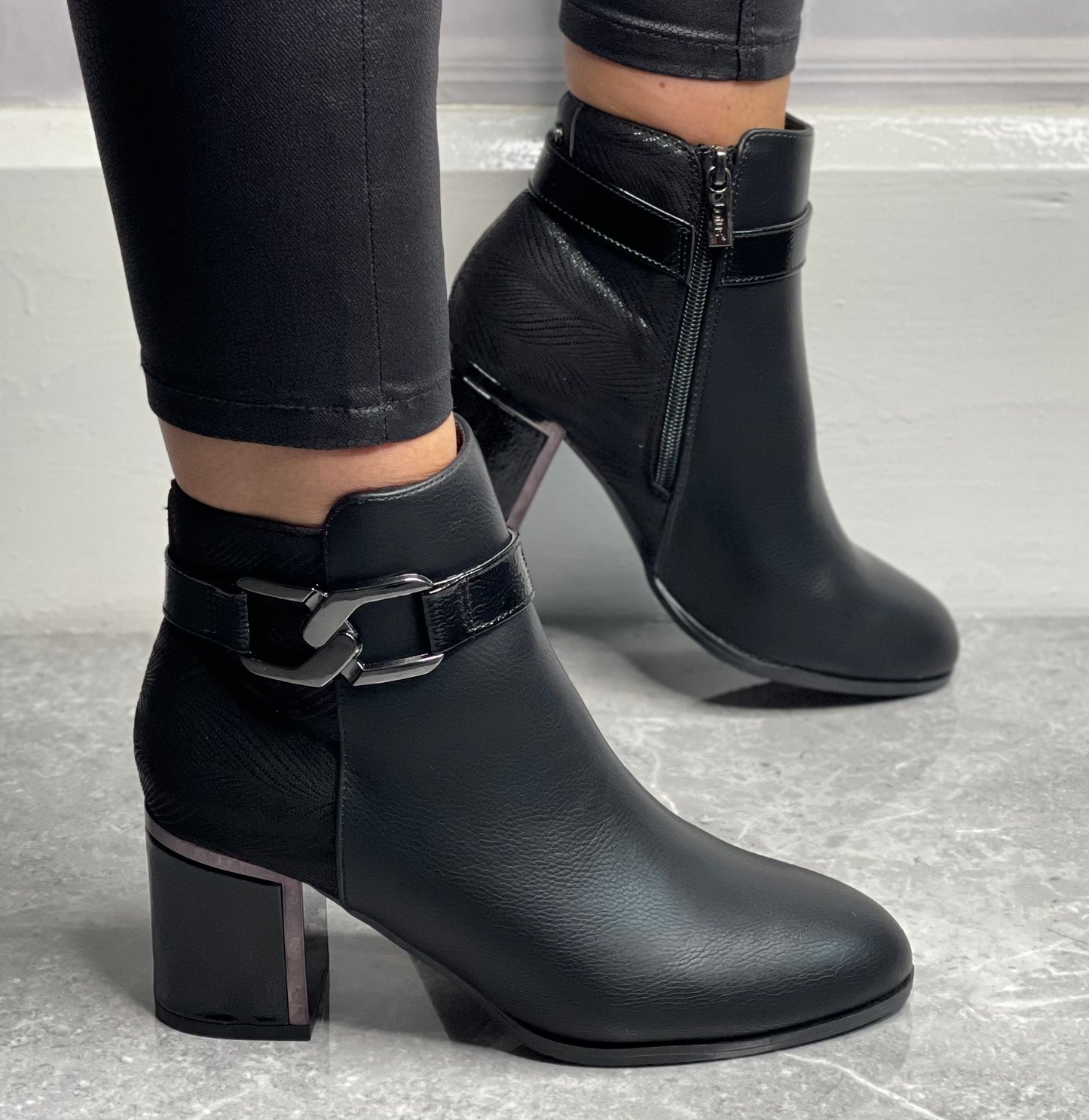 Lotus - 'Adelaide' Black Detailed Boot