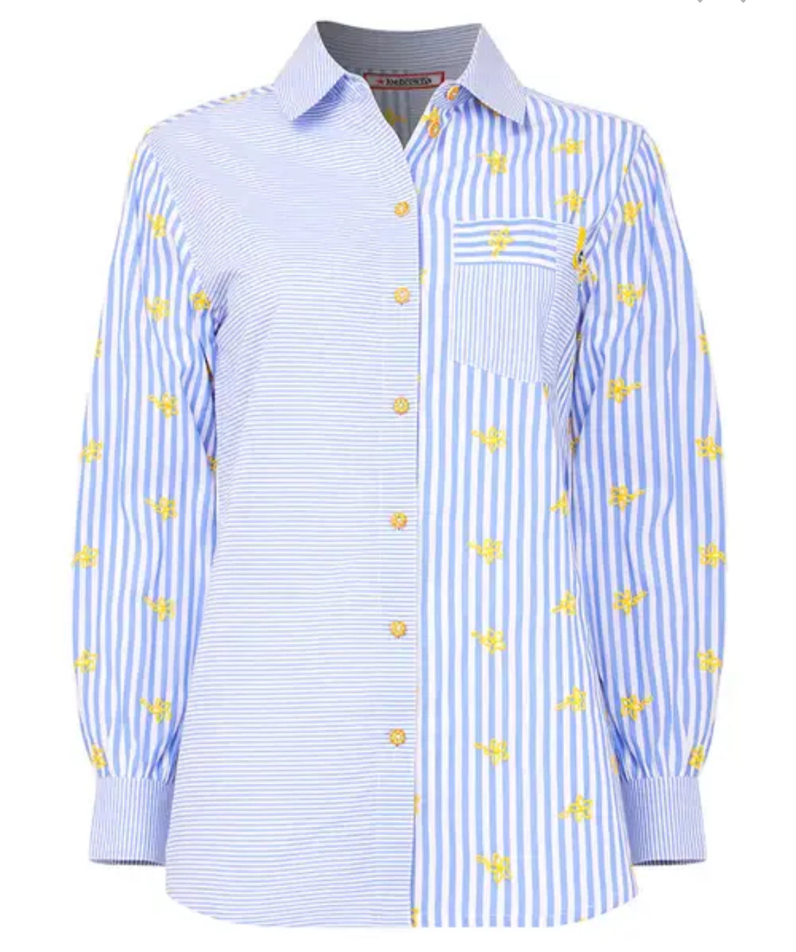 Joe Browns- Daisy Embroidered Stripe Cotton Shirt