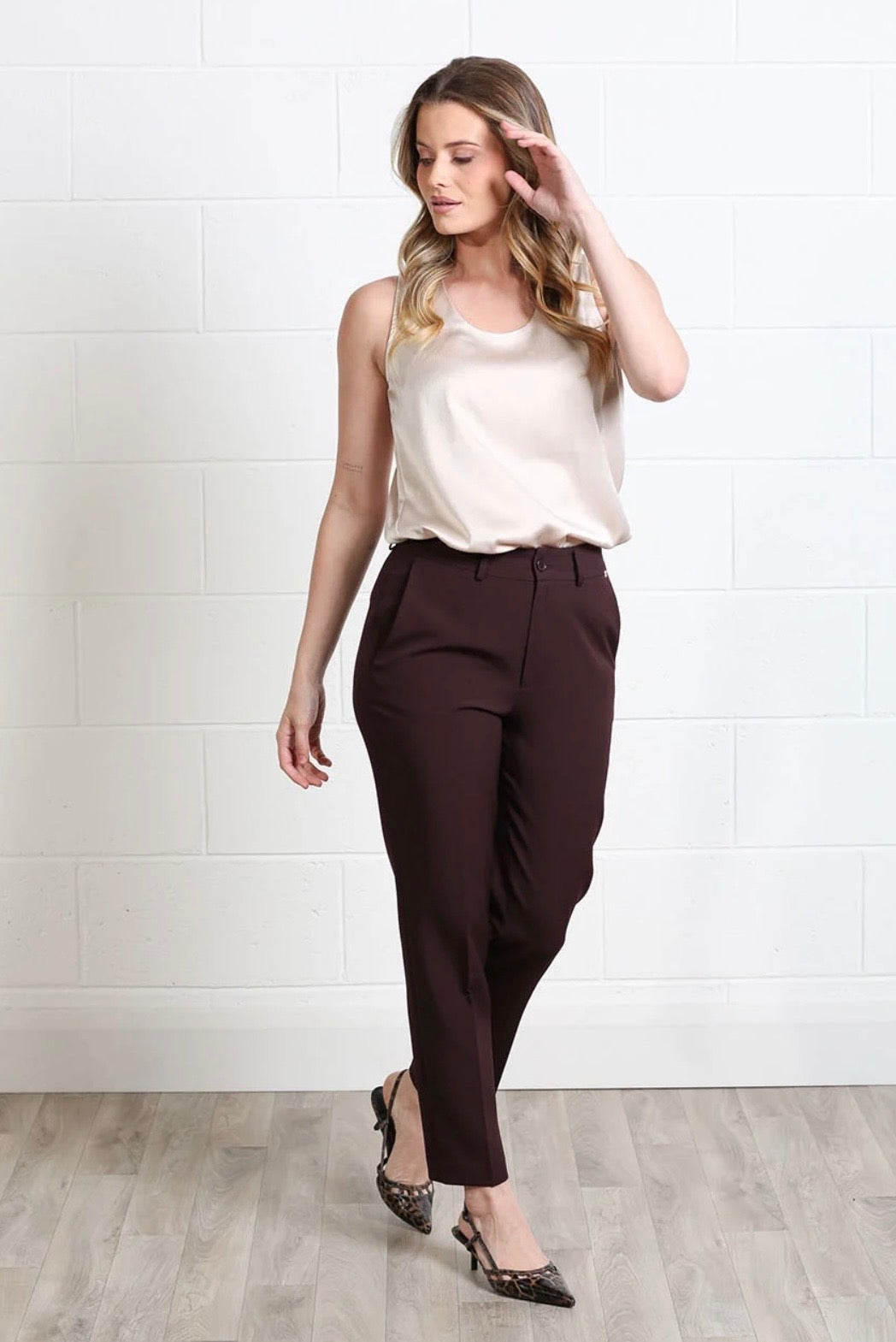 Rant & Rave - 'Valerie’ Aubergine Slim Leg Trouser