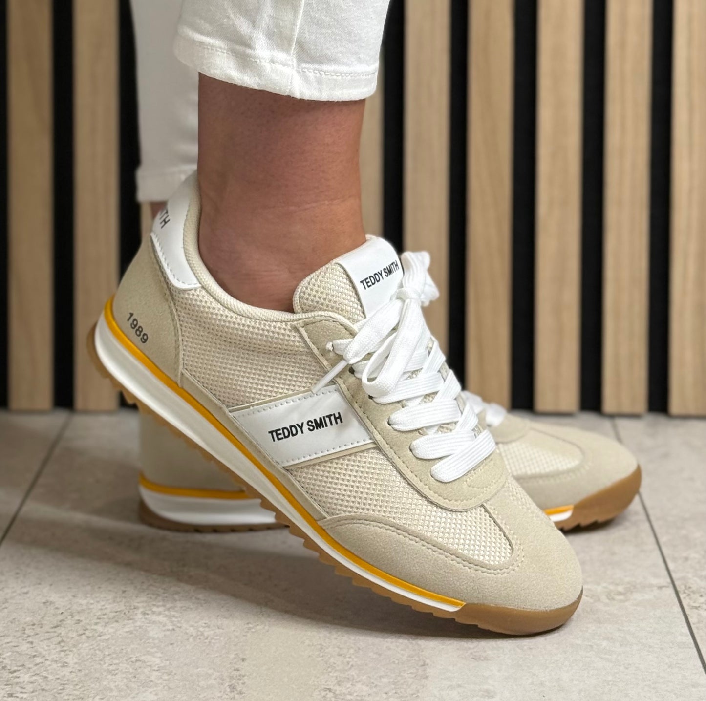 Teddy Smith -  Beige Mix Trainer (120549)