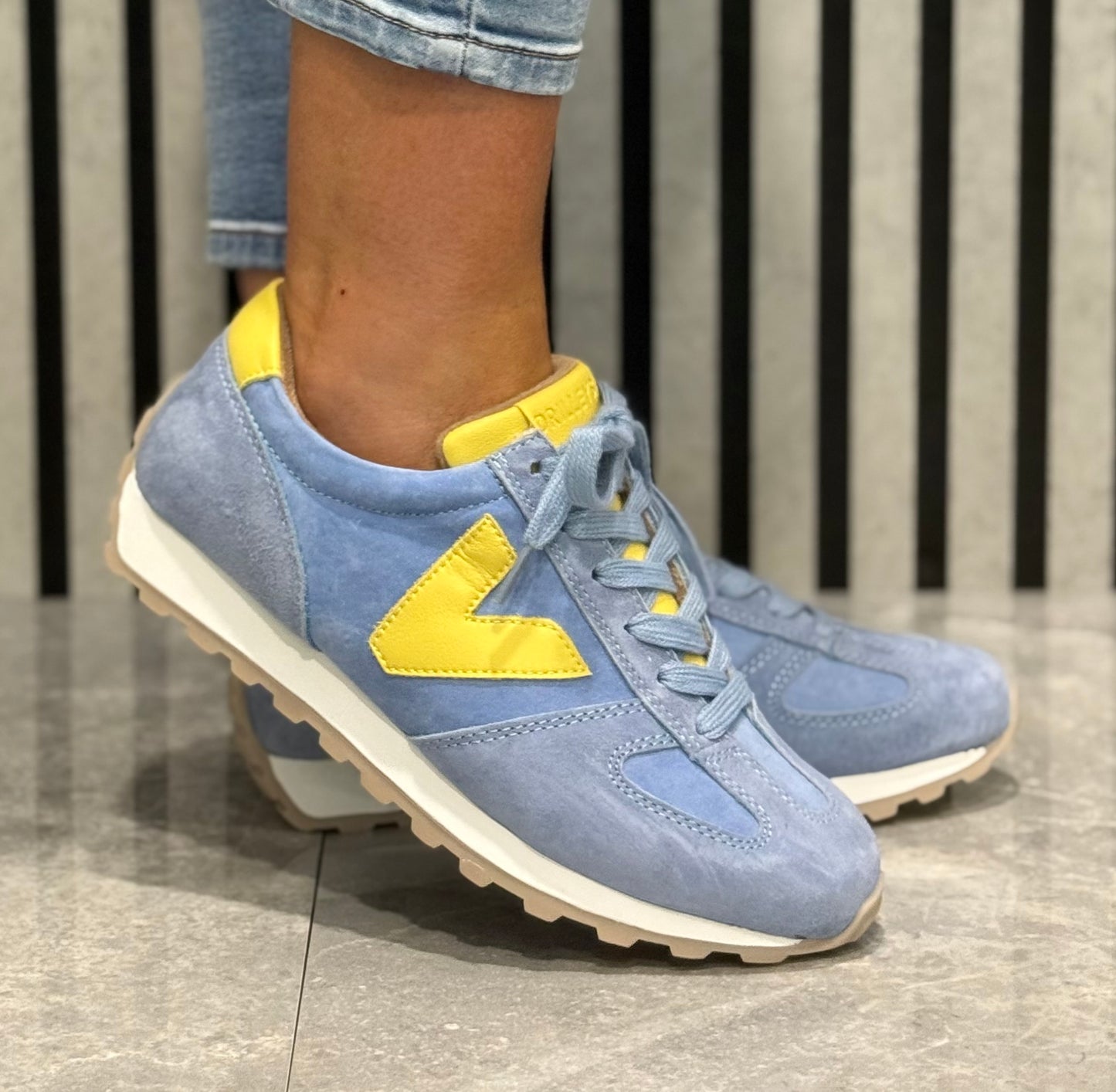 Drilleys- 'Seventy Two’ Denim Leather Trainer