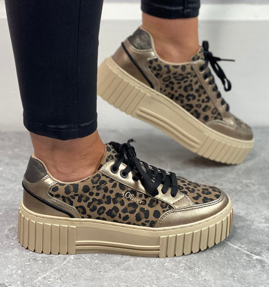 S Oliver - Leopard Platform Trainer