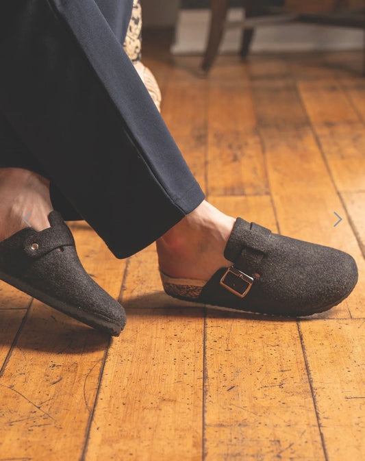 Lazy Dogz - 'Palmer' Dark Grey Mens Mule Slipper
