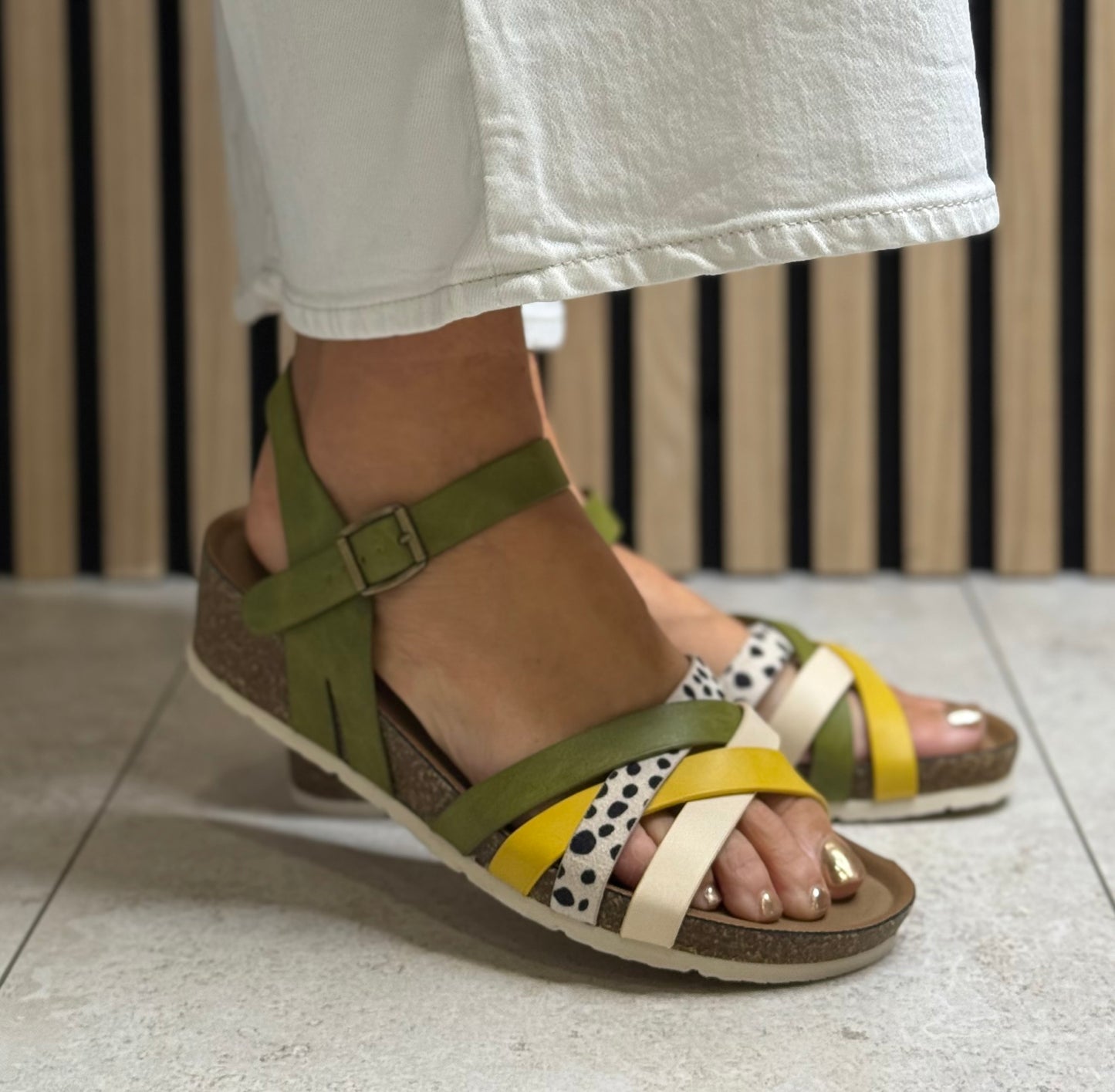 Lunar - 'Selina' Green Mix Sandal