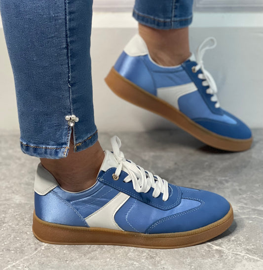 Marco Tozzi - Blue Combo Gum Sole Trainer