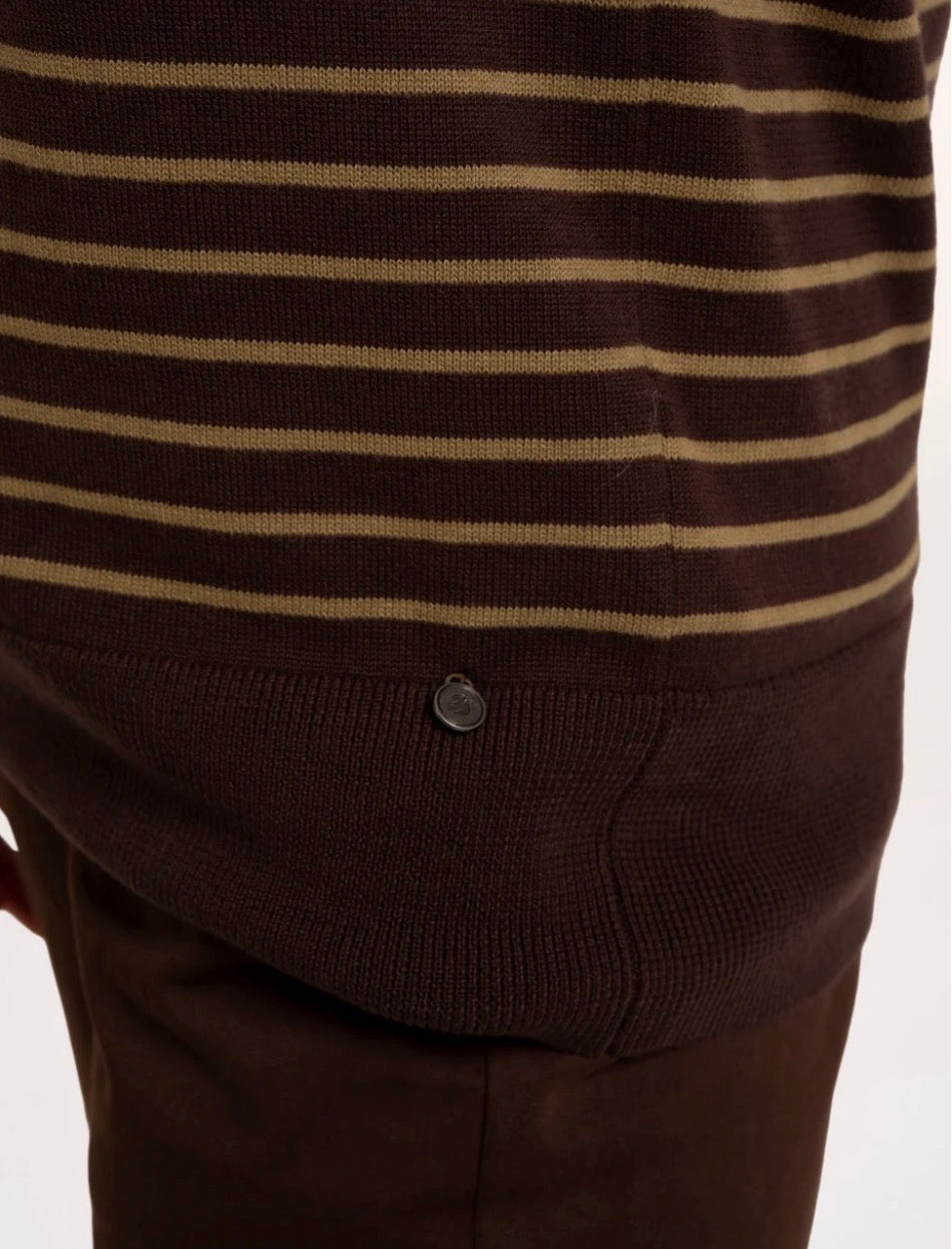 Brakeburn - ‘Hilda’ Brown Strip Knitted Cardigan