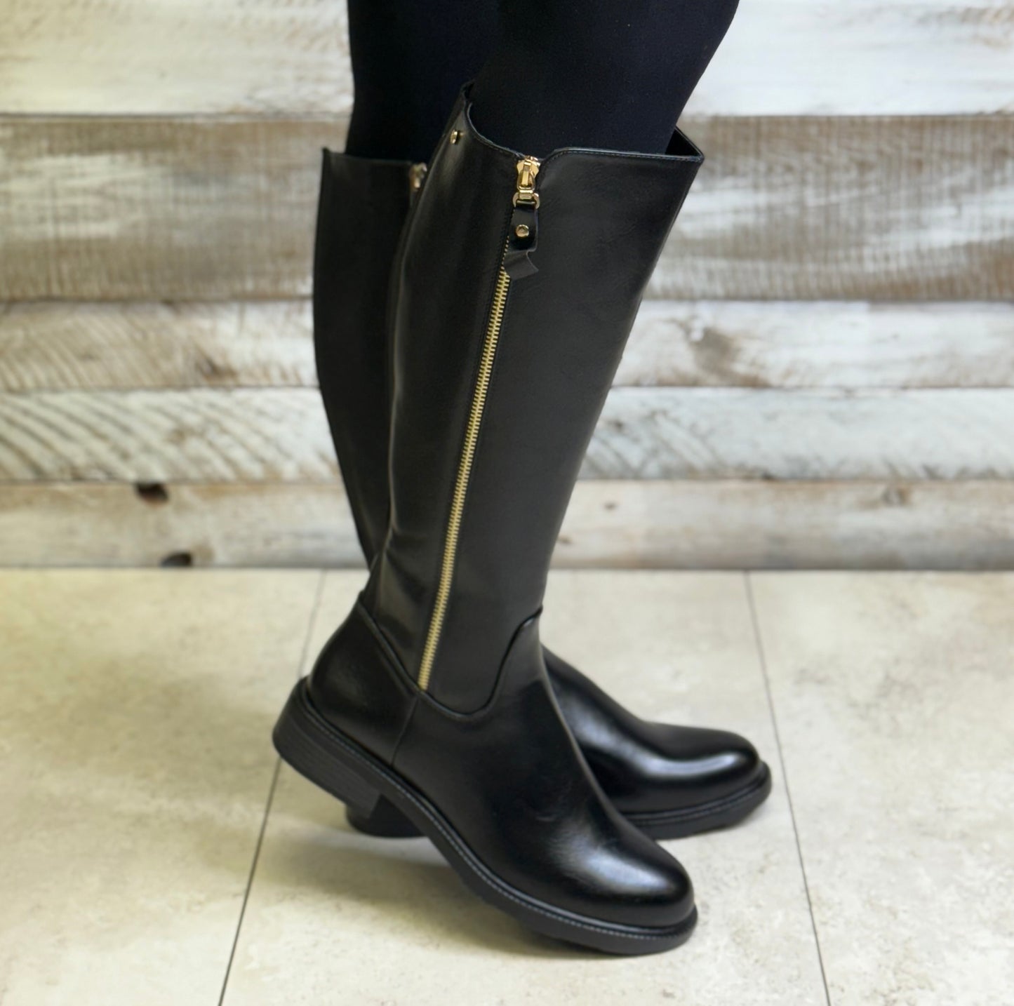 Patrizio Como - 'Guadalest' Black Long Leather Boot
