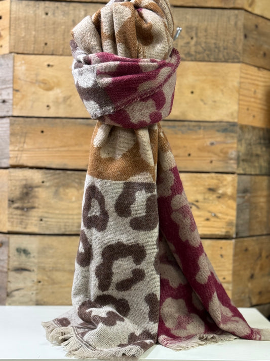 hannah k - Brown/Pink Multi Scarf