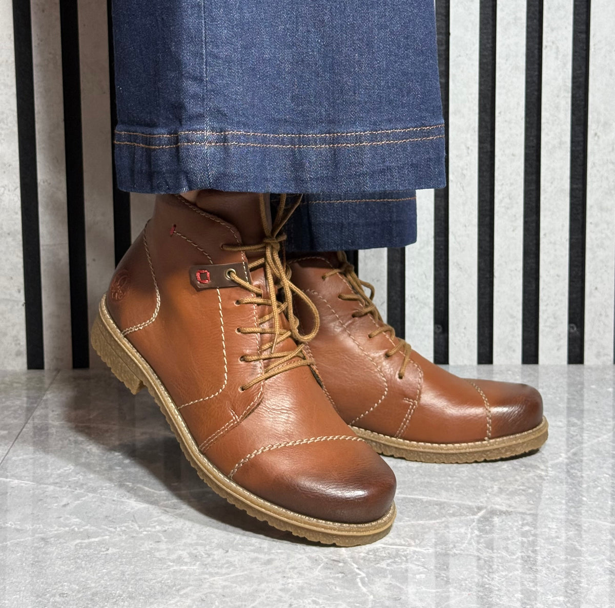 Rieker - Tan Laced Boot