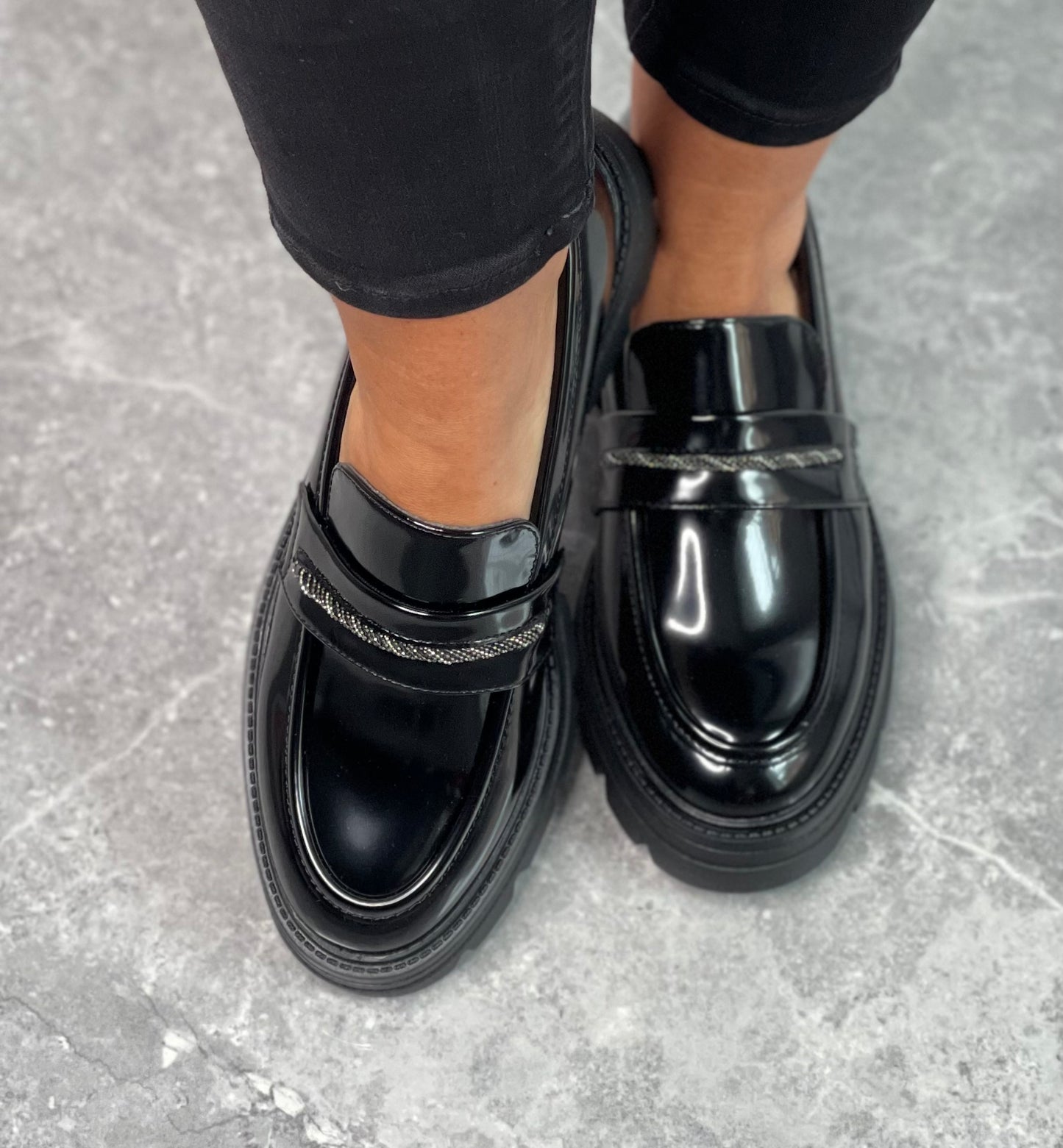 S Oliver - Black Patent Loafer