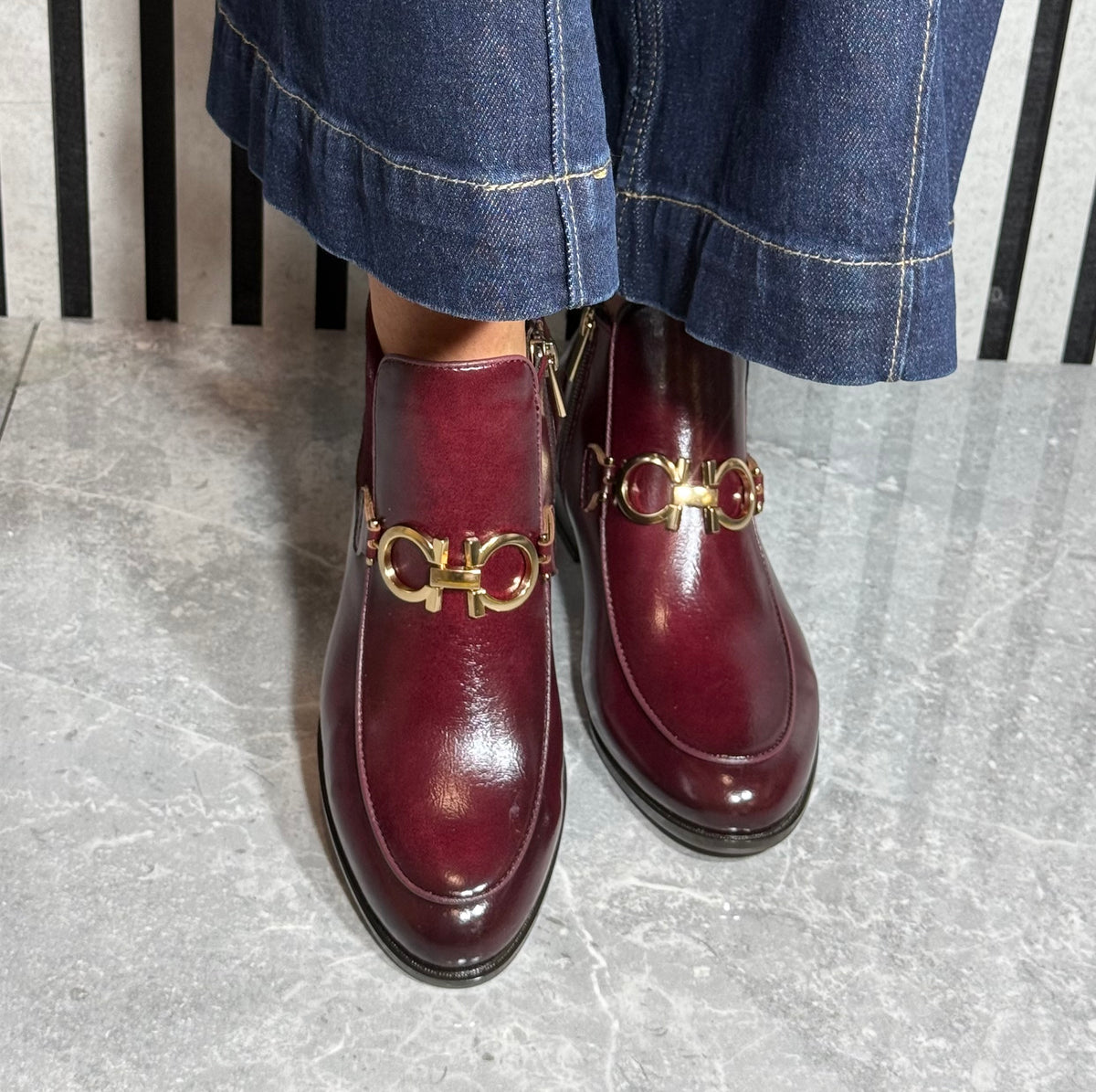 Patrizio Como - 'Huesca' Porto Burgundy Ankle Boot