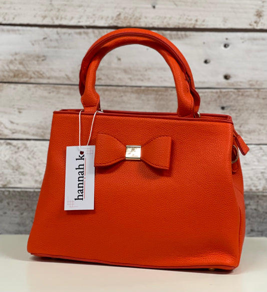 hannah k - Orange Bow Detail Handbag