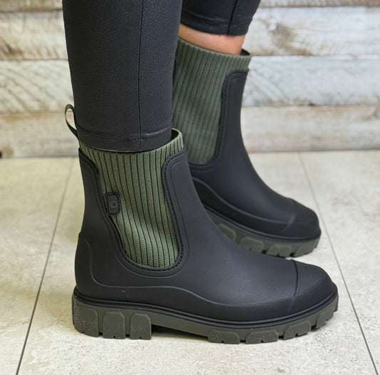 Jana - Black/Olive 'Coshy' Boot