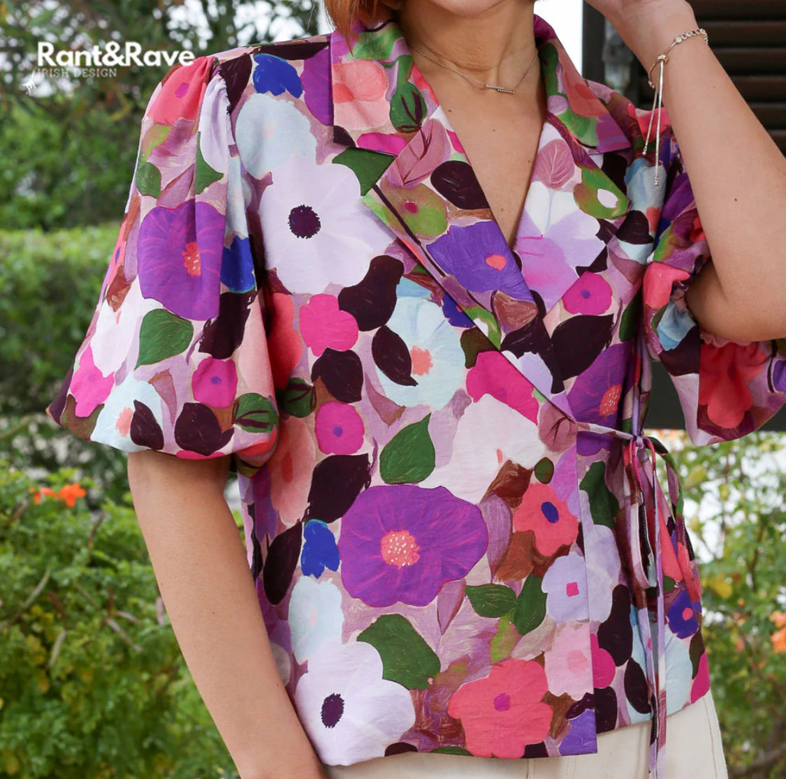 Rant & Rave - ‘Morgan’ Pink Wrap Top