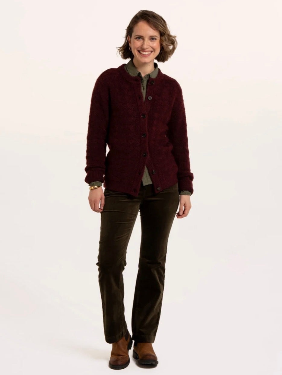 Brakeburn - Burgundy ‘Karla’ Chunky Knit Cardigan