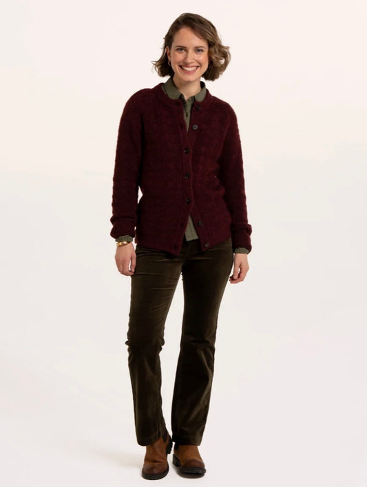 Brakeburn - Burgundy ‘Karla’ Chunky Knit Cardigan