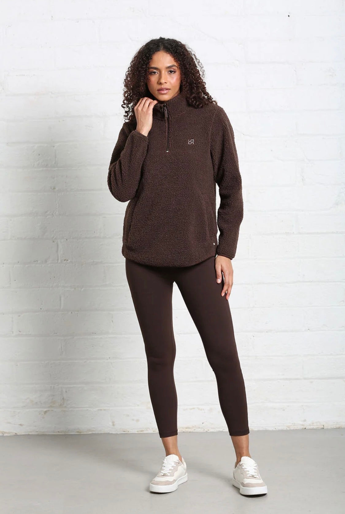 Rant & Rave - Gia Chocolate 1/2 Zip Teddy Fleece