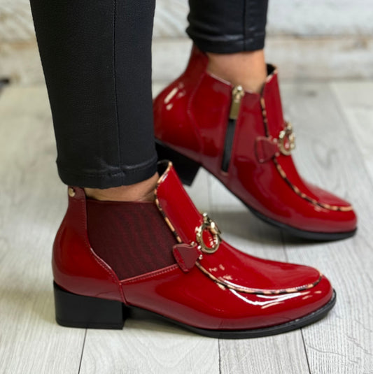 Patrizio Como - 'Lendorf' Rossa Patent Ankle Boot