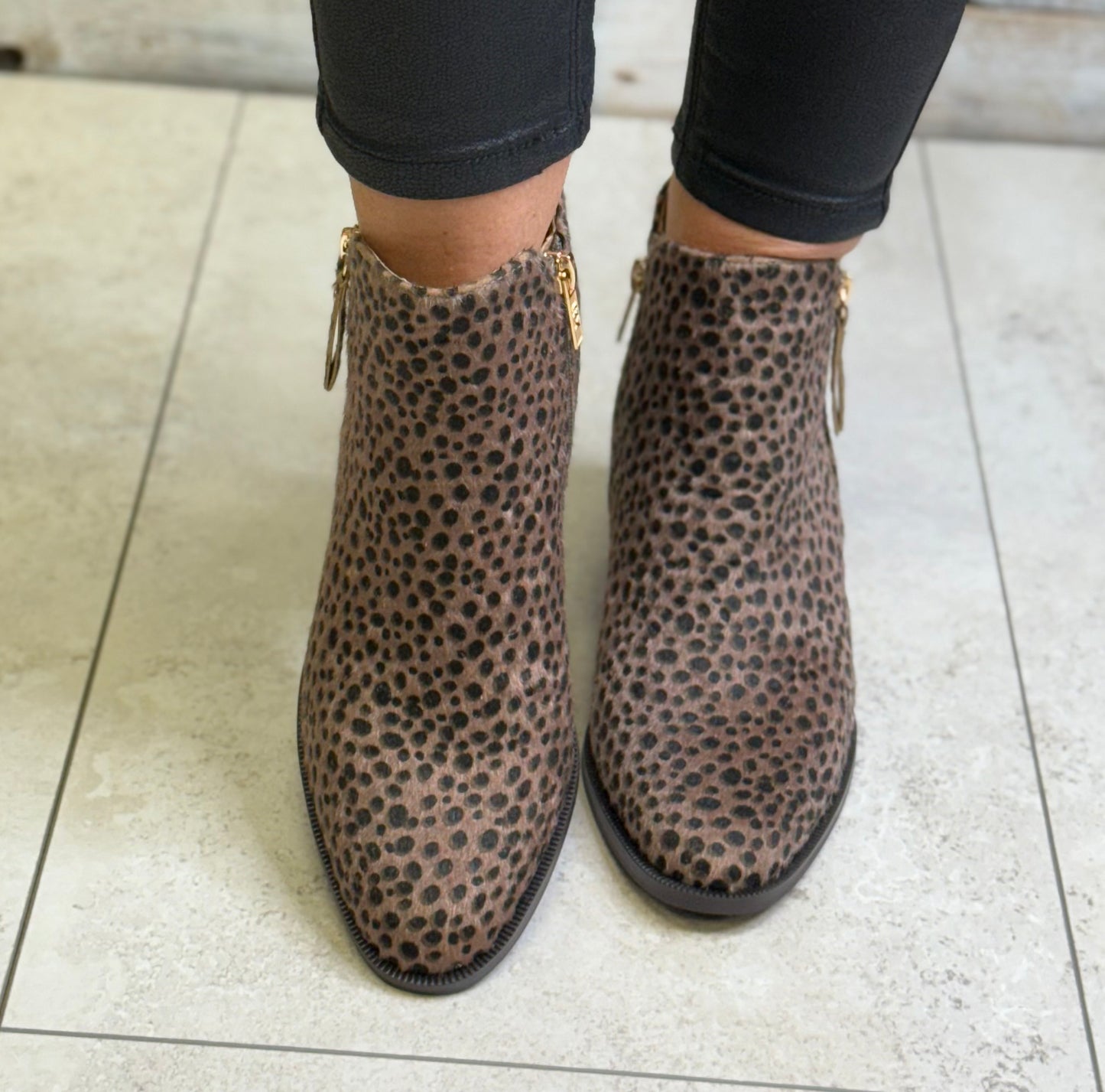 Xti - Taupe Animal Side Zip Boot (144648)