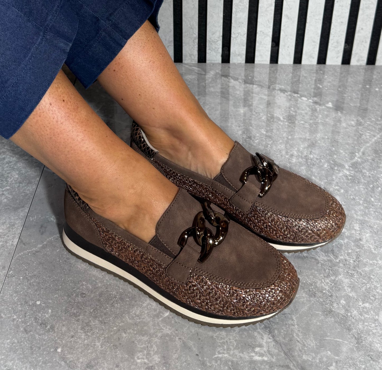 Jana - Mocca Combo Loafer