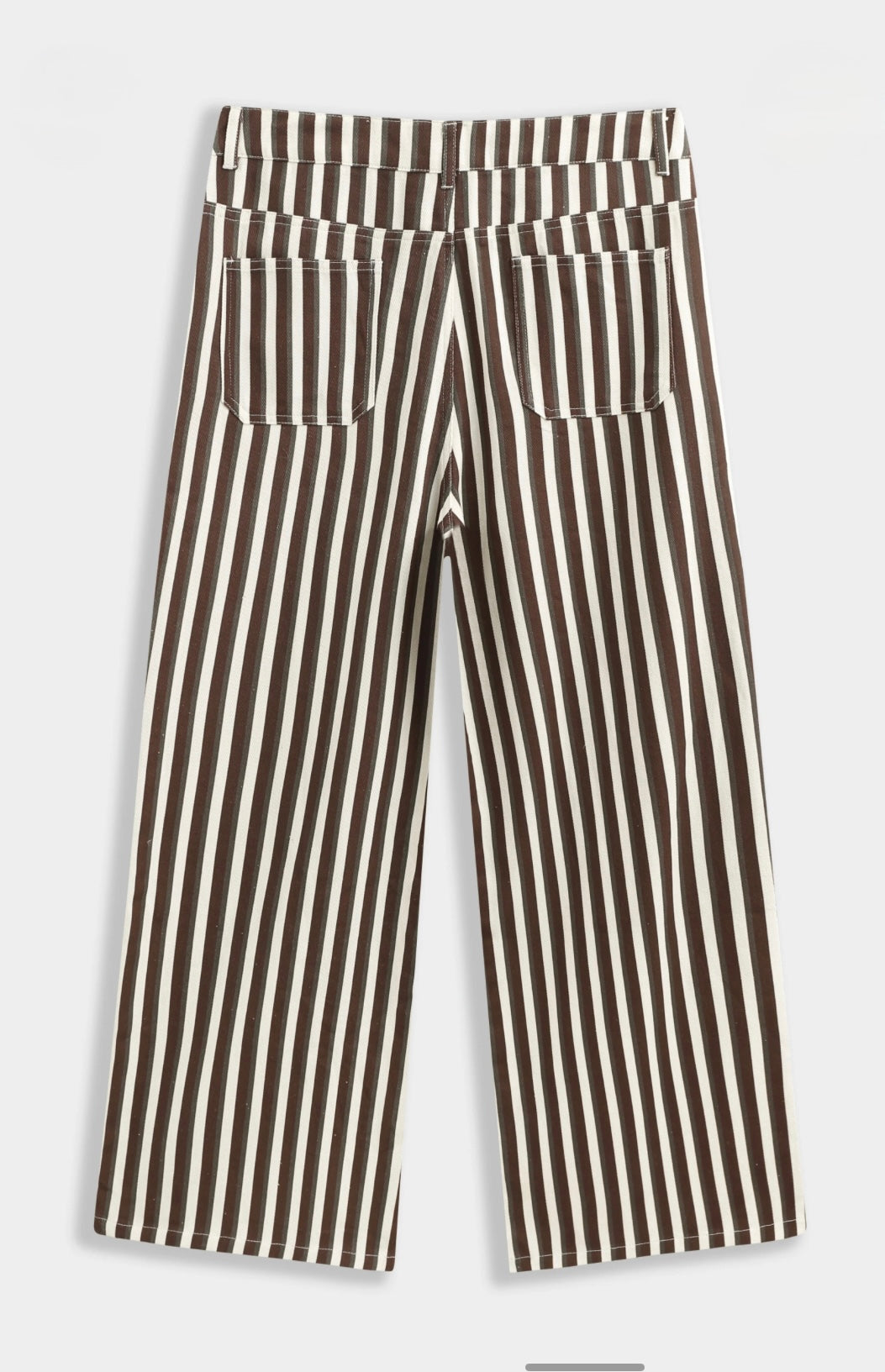 Brown/Cream Stripe Wide Leg Jean