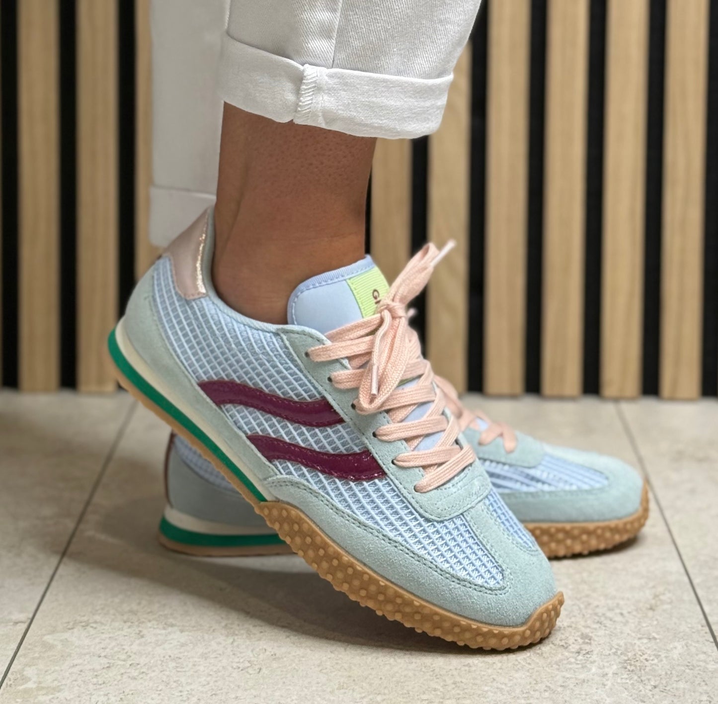 Gioseppo - 'Chake' Blue Multi Suede Trainer