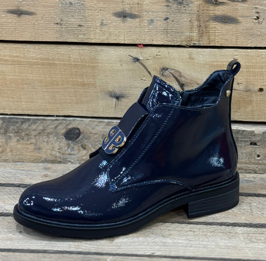 Patrizio Como - 'Lanciano' Navy Patent Ankle Boot