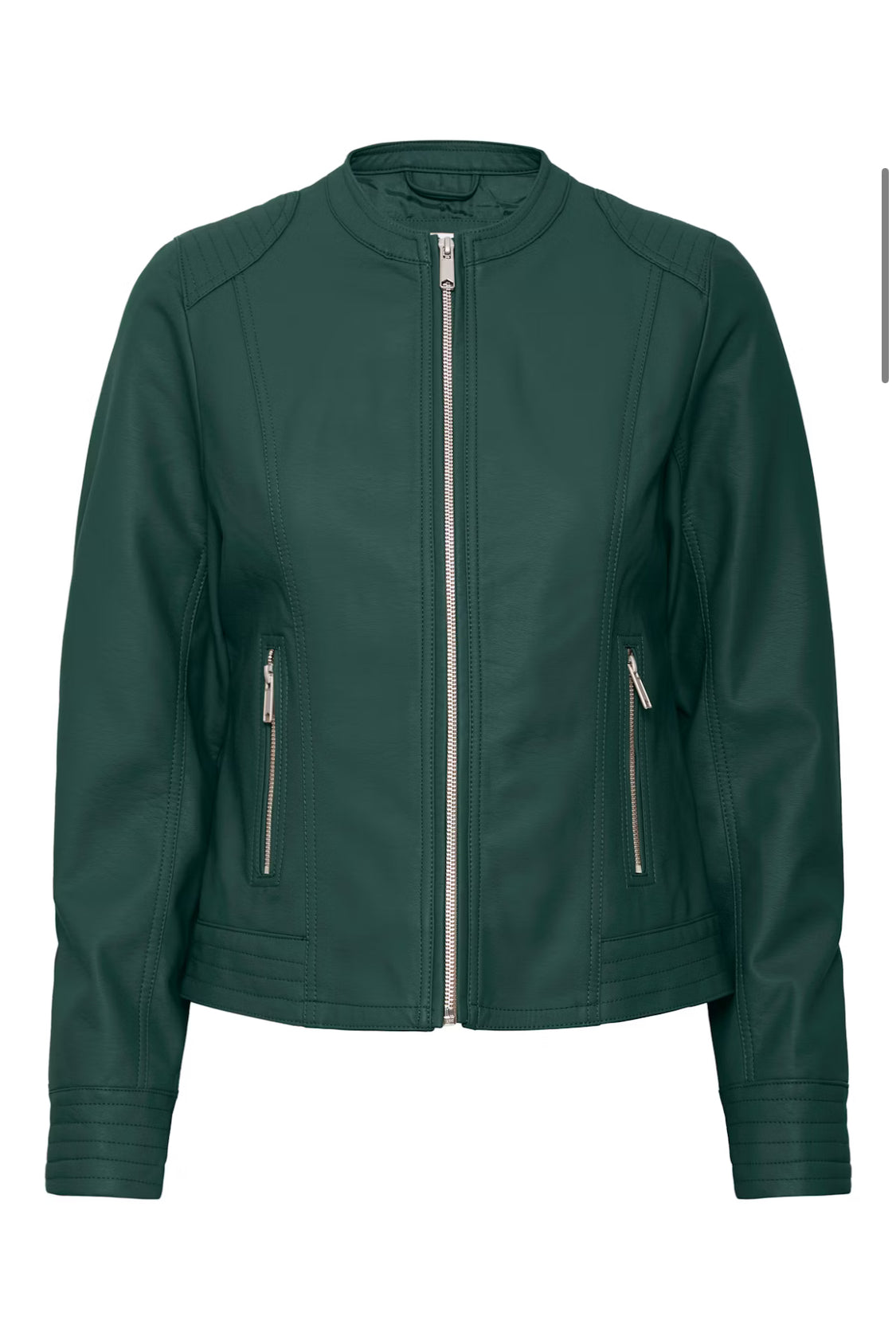 b.young - Green Faux Leather Jacket