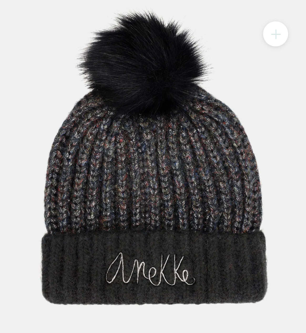 anekke - Black Knitted Beanie with Pom Pom