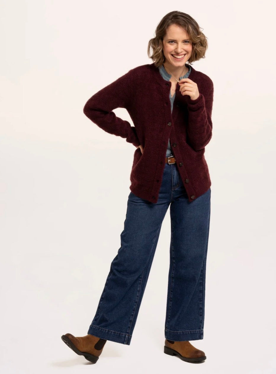 Brakeburn - Burgundy ‘Karla’ Chunky Knit Cardigan