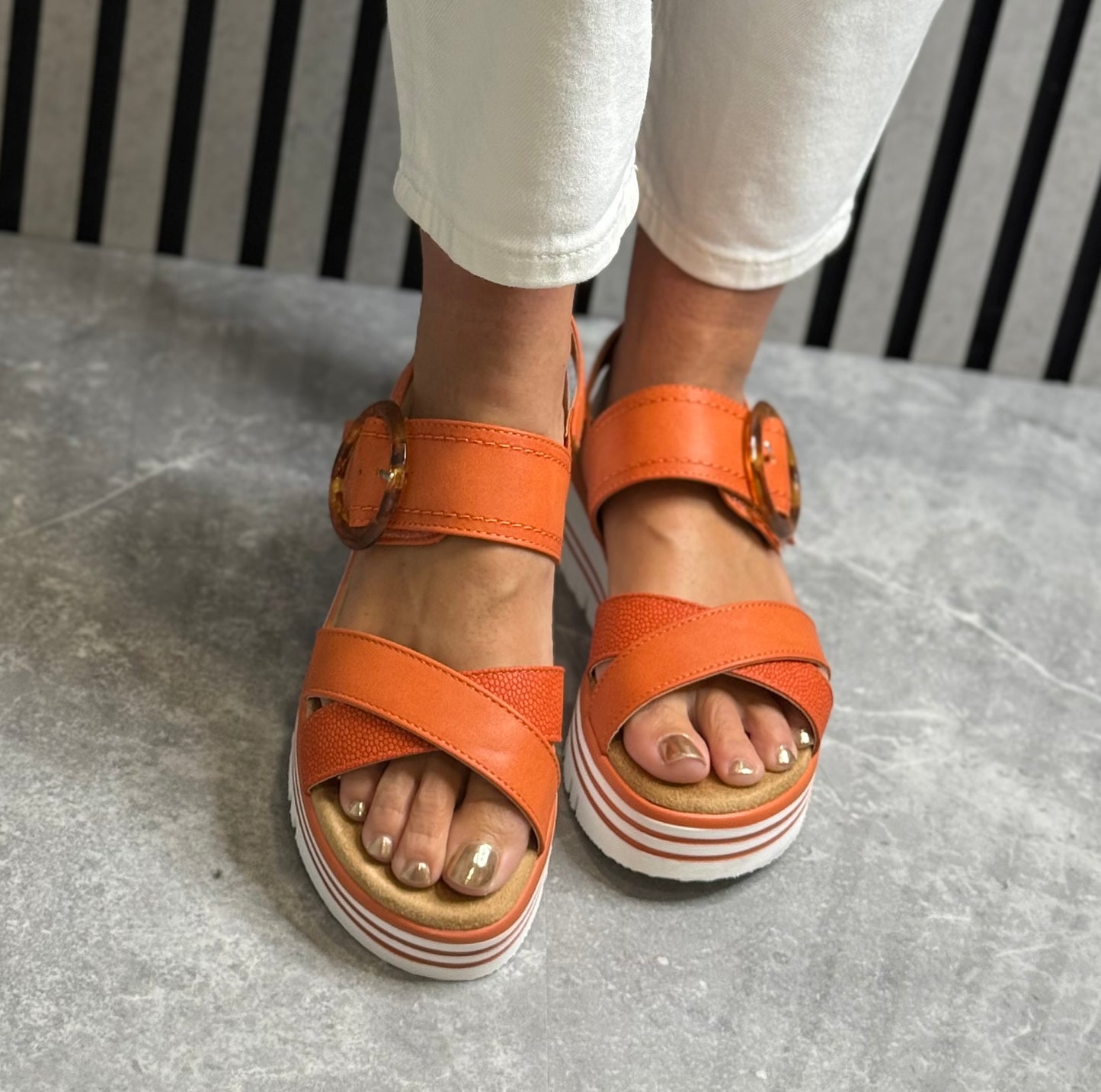Lunar - 'Elise' Orange Combo Sandal