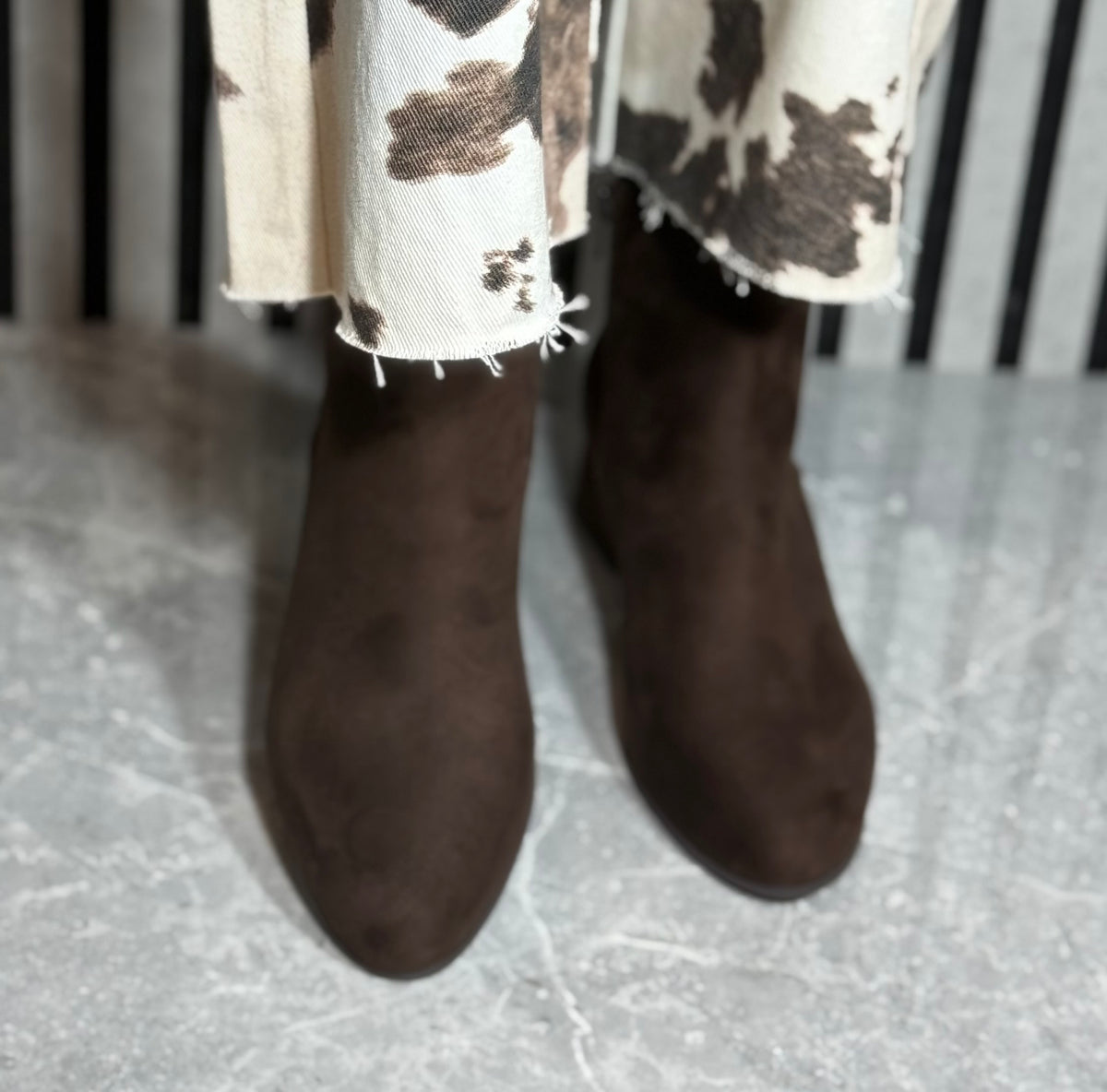 Jana -  Mocca Faux Suede Ankle Boot